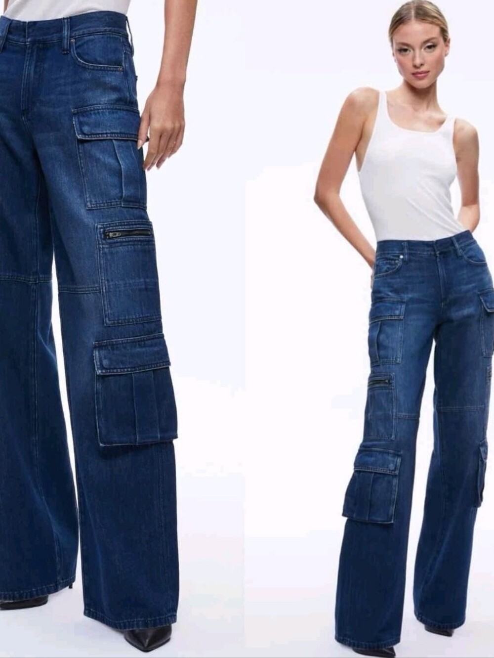 Alice + Olivia Cargo Indigo Jeans